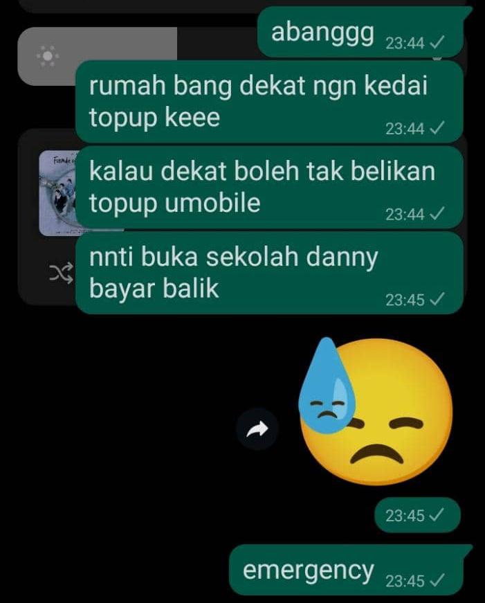 TMYESDISPATCH's tweet photo. Update 
danny think he should rest and sleep for now , thinking he will find the topup tomorrow
#dannytersakiti #TmyesDispatch #saveayam #TMYES #TMYESSUS https://t.co/4NcbPxifBr