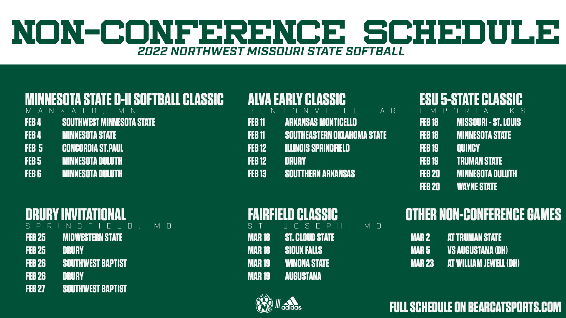 Missouri State Fall 2022 Schedule Northwest Softball On Twitter: "‼️ 30 Days ‼️ Check Out Our 2022  Non-Conference Schedule 🔽 Https://T.co/X4Nkejmojw" / Twitter