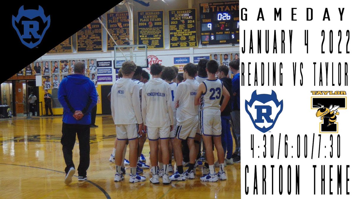 ReadingMenHoops's tweet photo. Reading Blue Devils: It’s GAME DAY! 
📆 January 4, 2022
🆚  @Coach_Holland’s Taylor Yellow Jackets
📍Reading HS 
⏱ 4:30/6/7:30  
🎟 https://t.co/vtkmJDrRSm…
🧽📺Cartoon Characters 

#BlueDevilPride
#ItsComing https://t.co/dSZ1v3wrL5