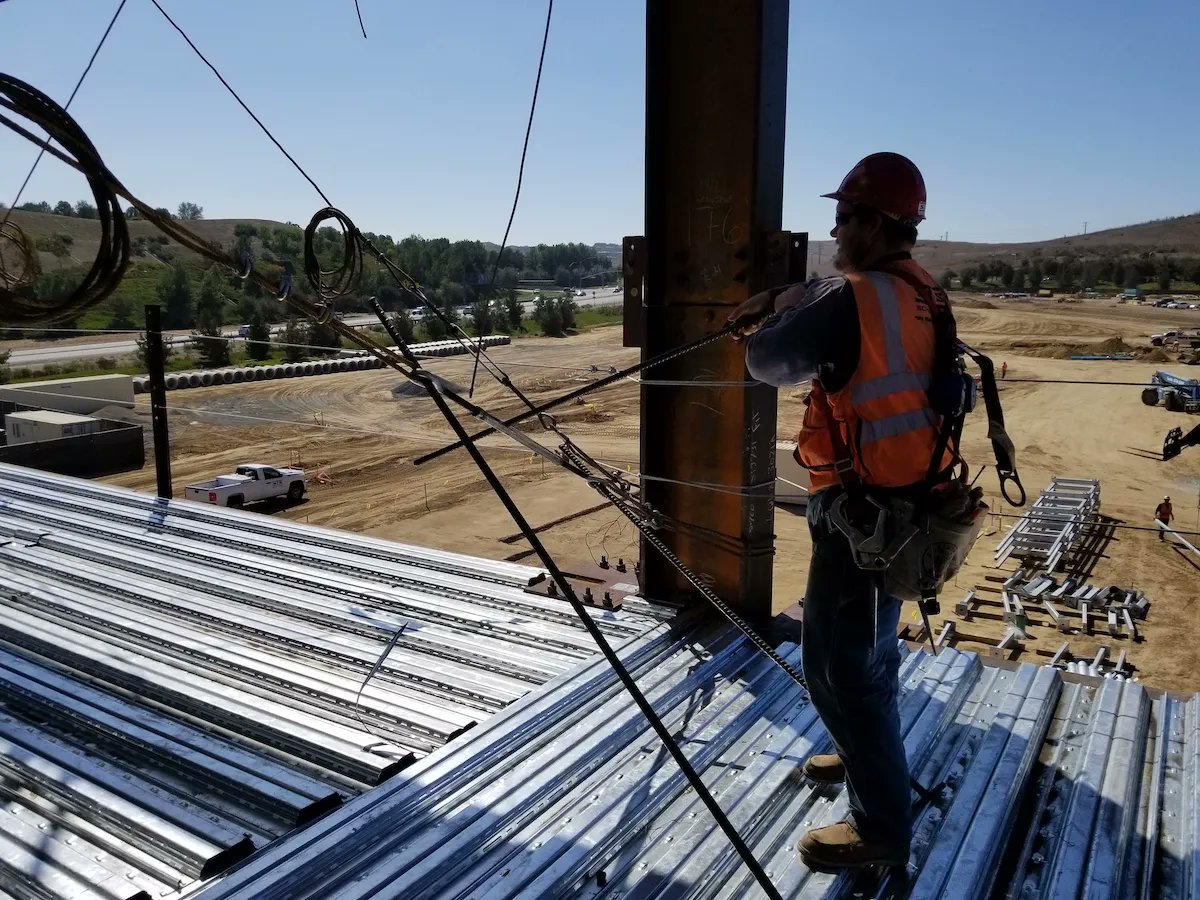 A highlight of our team over at the Spectrum Terrace Project making sure everything's tightened up via the turnbuckle tension for plumb and alignment. Getting everything where it needs to be.