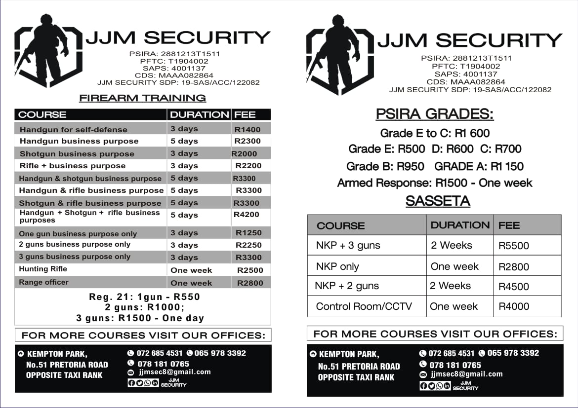 JJM SECURITY AND FIREARM TRANING tweet media