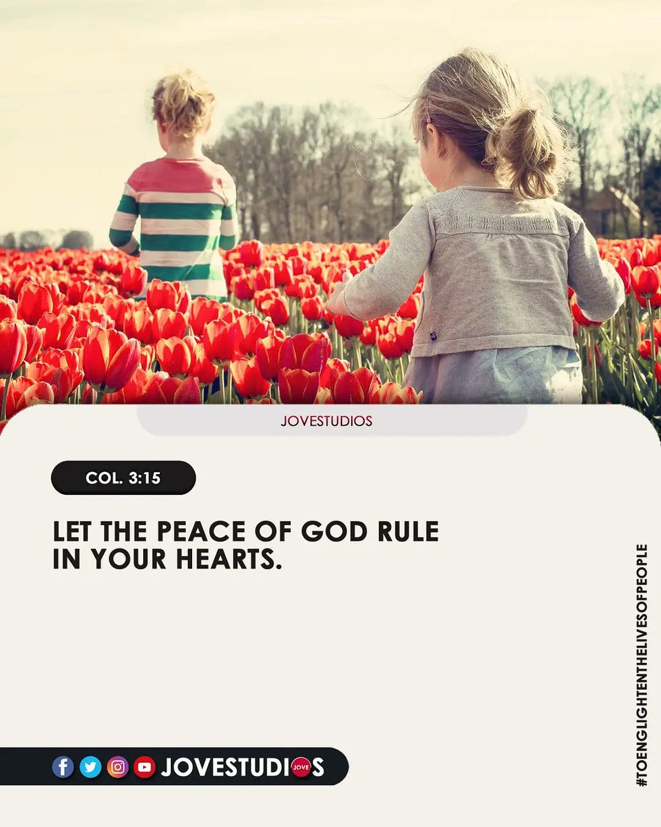 JoveStudios's tweet photo. : Let the Peace of GOD rule in your Hearts.Coll. 3:15 @JoveStudios!! https://t.co/J6n71WF09P
