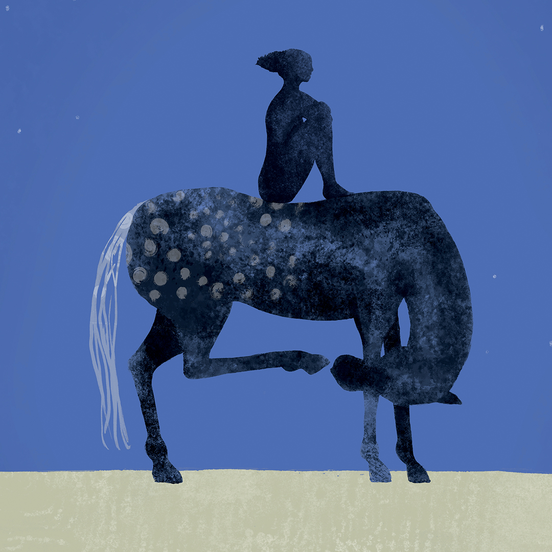 "I've been through the desert on a horse with no name
It felt good to be out of the rain
In the desert you can remember your name
'Cause there ain't no one for to give you no paine" America 💙🐴🎼

[illo di <a href="/sonia_diab/">Sonia Diab</a> ]