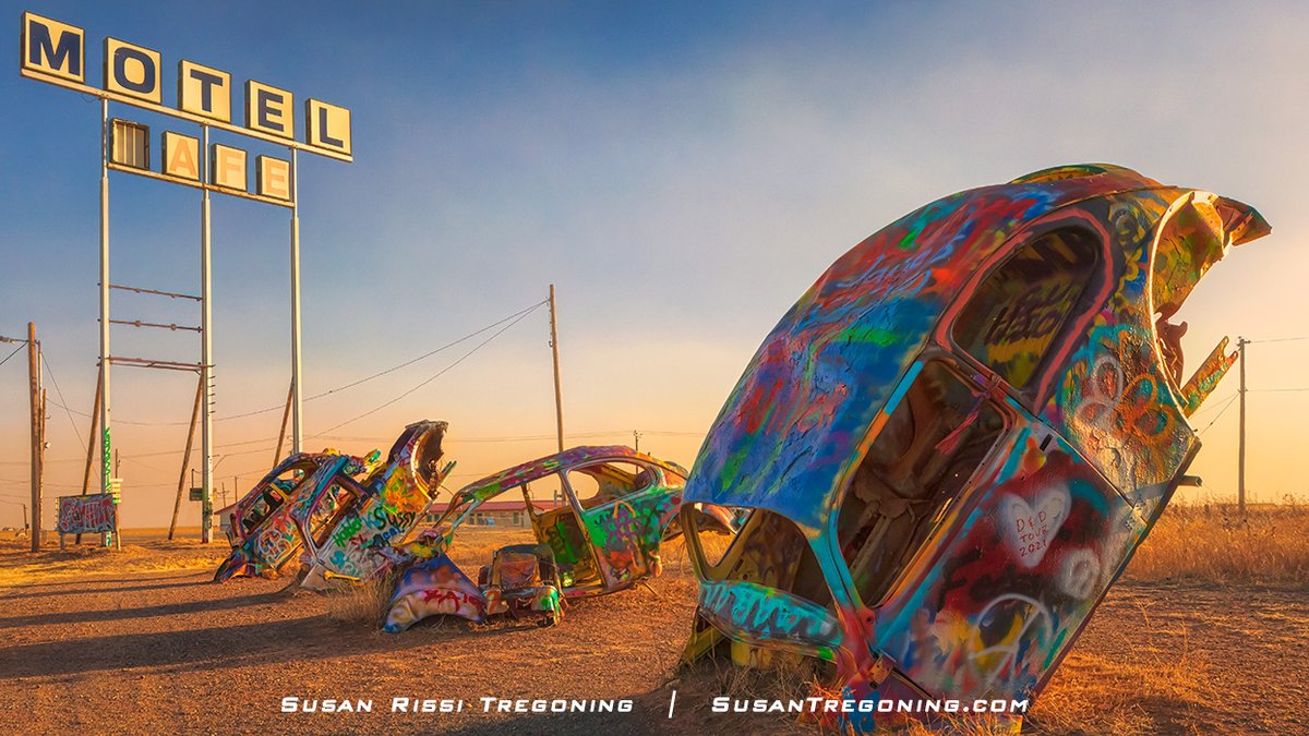 SusanTregoning's tweet photo. The Bug Ranch on Route 66 in Conway, Texas. 
https://t.co/HdzC3Pl4OG
Travel Art from https://t.co/deTGGf7aIV

#Route66 #Texas #cars #graffiti #MotherRoad #roadtrip #travel #texastravel #travelphotography #bugranch #VWBug https://t.co/fAQV2rUEQQ
