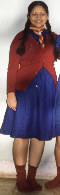 InamdarPathak's tweet photo. @MrsNardecchia It was not a choice but a school requirement. If you have long hair, we needed to braid them with black ribbons. So this was my hair style until 10 th grade 😬 #sharonstrong https://t.co/VcSjBgWW0f