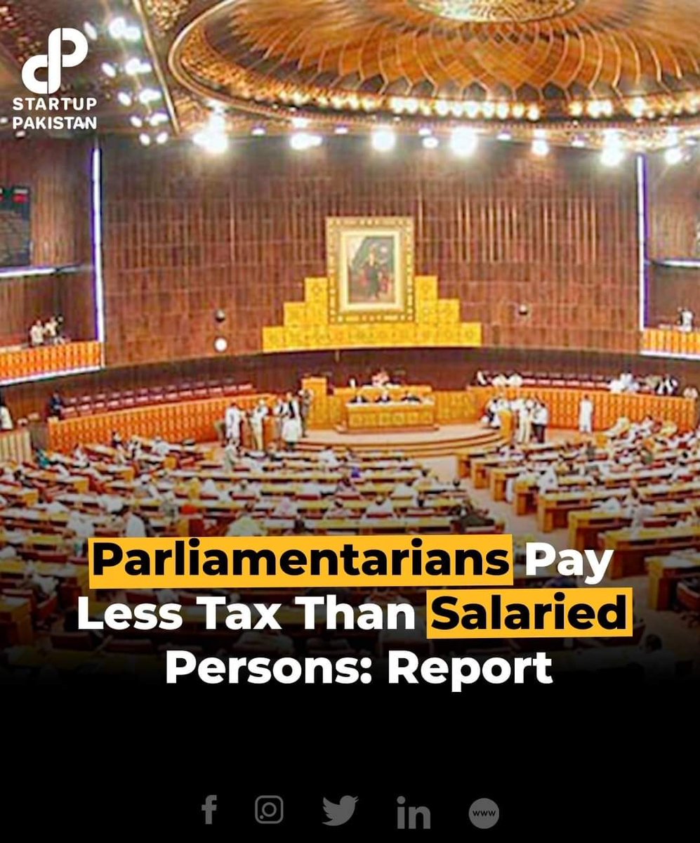 PakStartup's tweet photo. The government made public the income details of the members of parliament that showed a 28% decline in the taxes paid by the lawmakers and revealed that one in 10 legislators did not even file the tax returns in 2019.
#parliamentarians #salariedpersons #lesstax https://t.co/OSV4JAa7Az