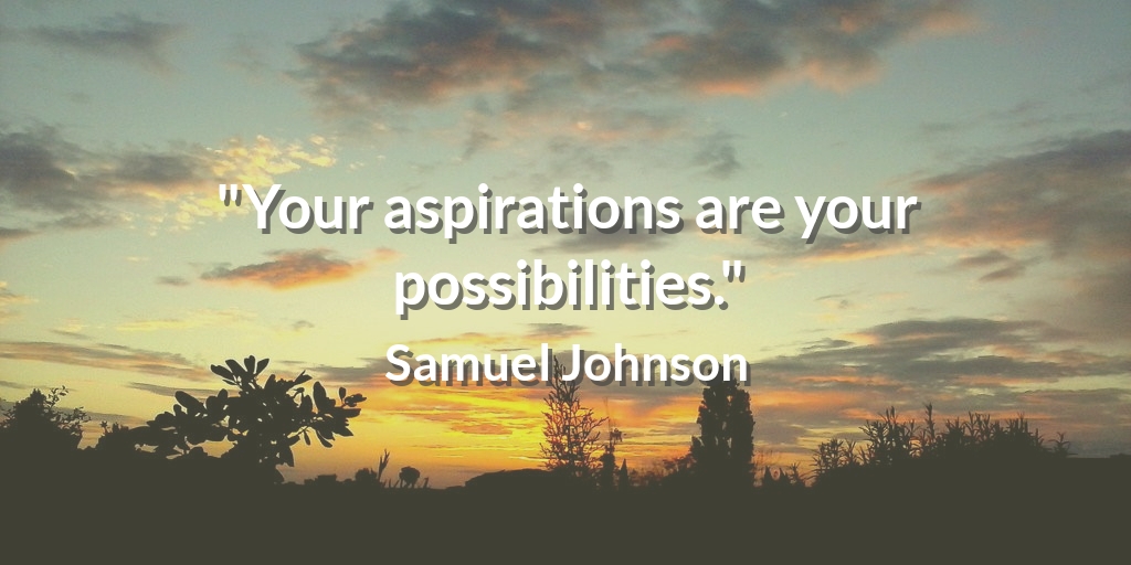 TheBeckWest's tweet photo. "Your aspirations are your possibilities." Samuel Johnson #ExerciseQuote https://t.co/QF5vbBXGr3