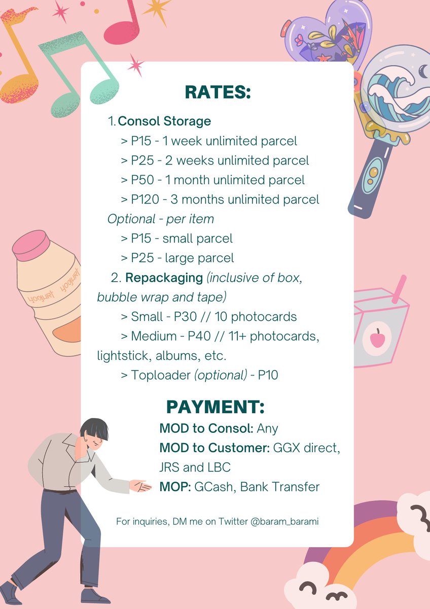 baram_barami's tweet photo. guys need nyo ba ng MM consol, ito yung rates, you can DM for inquiries hehe
๐ฅwill open 5 slots
๐ฅprio Carat, pero if from other fandom keri na din chill lang tayo ๐ฅฐ
๐Pasay City
#mmconsol https://t.co/PFZ8LPXqSX