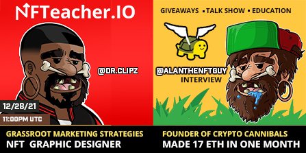 A few interviews I've done in the metaverse at the <a href="/nfteacher_io/">NFTeacher.eth</a> campus with some amazing individuals. Holders can rewatch these on our dApp <a href="/ZacFarmer/">𝒁𝒂𝒄 𝑭𝒂𝒓𝒎𝒆𝒓</a> <a href="/StickVtuber/">Stick</a> @alanthenftguy