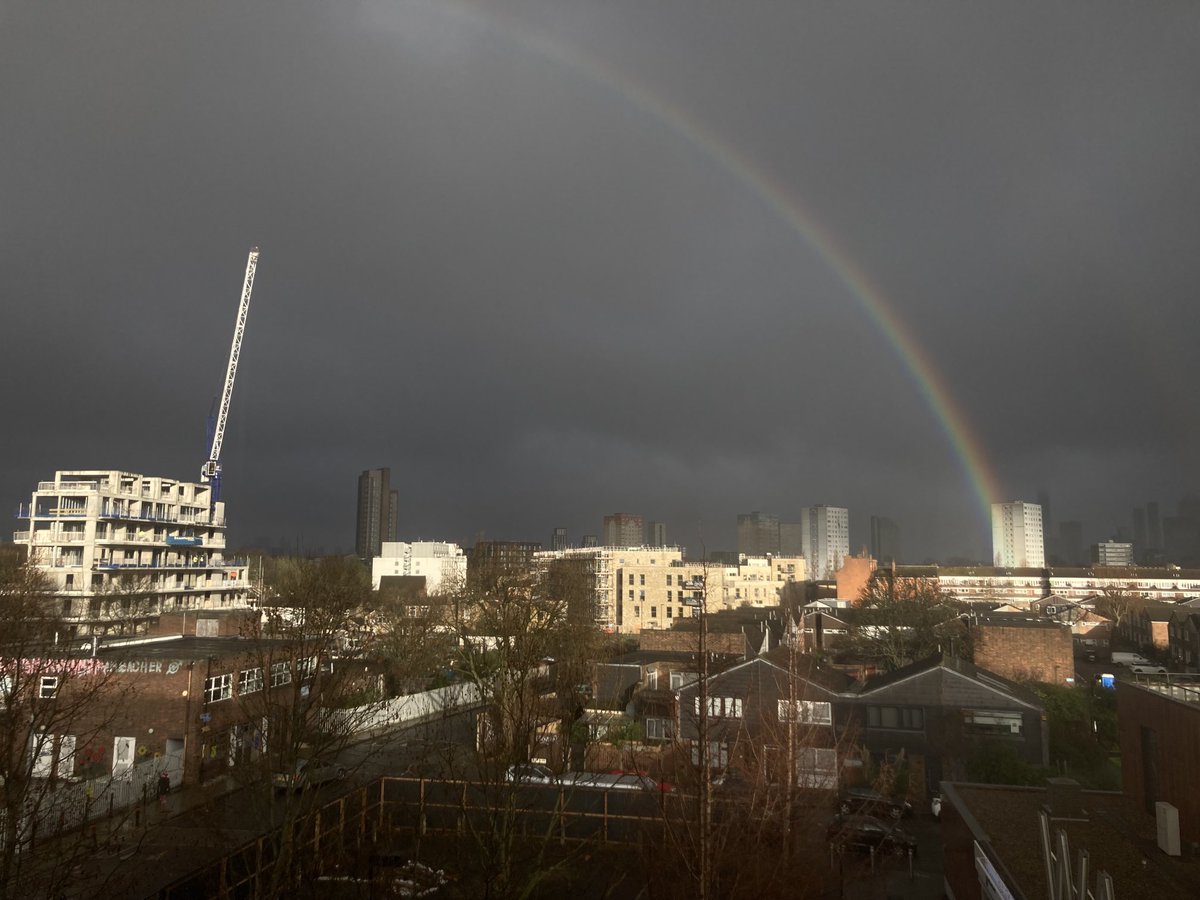 DriSeb's tweet photo. Rainbow 🌈 over Deptford. A great start of 2022. And we are back vaccinating at the Waldron Health Centre. #wearelewisham https://t.co/Xt8iiTifw6