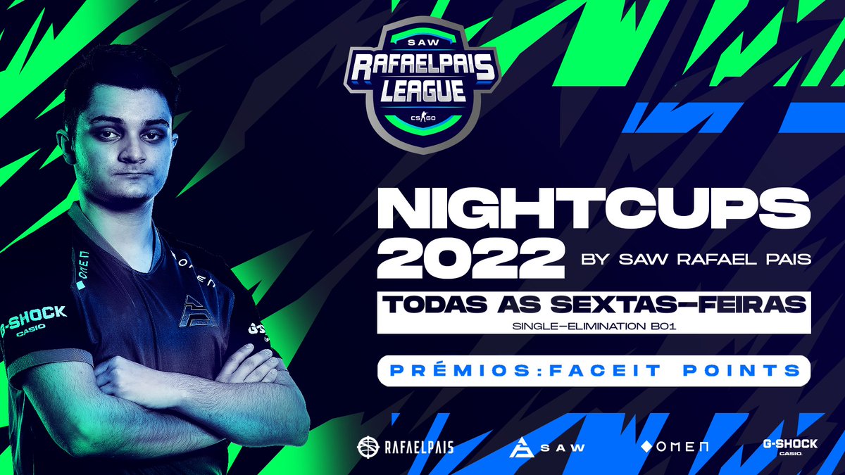 Em 2022, as sextas-feiras são sinónimo de <a href="/sawggofficial/">SAW</a> <a href="/rafaelpaisgk/">Rafael Pais</a> Nightcups! 💥

Vais poder entrar no fim-de-semana em grande e lutar pelos prémios. ⚔️

Descobre tudo em: bit.ly/SRPLNightCups