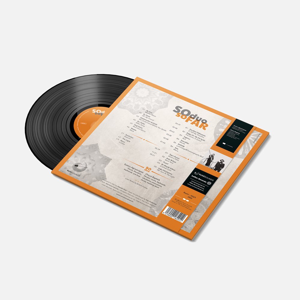 Rumi Sounds kataloğunun 2 numaralı yapımı SO Duo - So Far. Sumru Ağıryürüyen ve Orçun Baştürk ‘ten oluşan kadrosuyla Türkiye’de benzerine pek rastlanmayan türde bir sounda sahip So Duo.