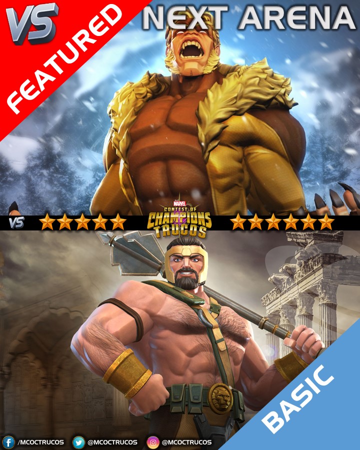 MCoCTrucos's tweet photo. #ContestofChampions #MCoC #Marvel #NextArena 👊🆚
🔶Featured: Sabretooth🐯
🔷Basic: Hercules🪓 https://t.co/3rNhimt22q