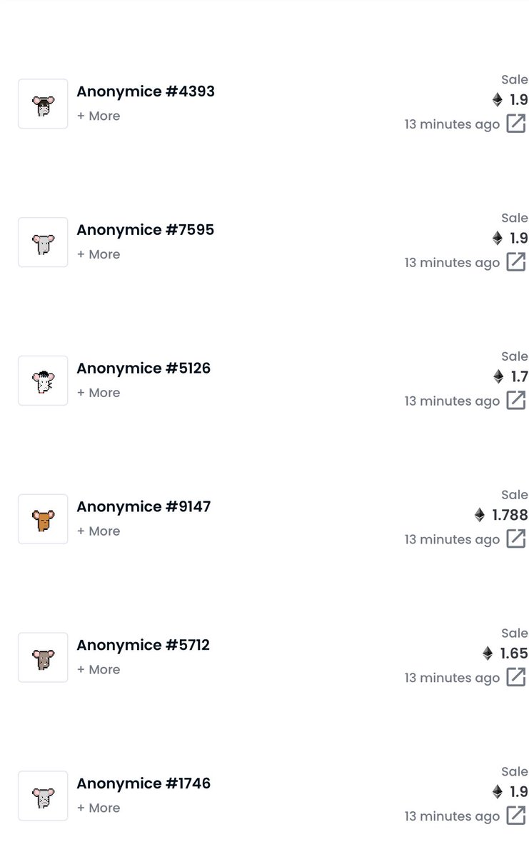 AnonymiceReport's tweet photo. Someone just got the broom out!! 15 sales in the last 15 minutes🔥🔥🔥 https://t.co/4xIkQpRTHz