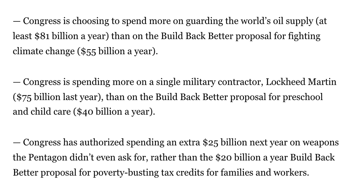 Ike_Saul's tweet photo. Doesn't matter how you feel about the Build Back Better plan, these numbers on the latest NDAA (our national defense/military spending bill) are truly startling when put into context: https://t.co/zwTXug6aGv
