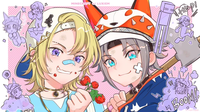 悪ガキコンビ / MINECRAFT 
#drawluca #MystArt #NIJISANJI_EN #Luxiem 