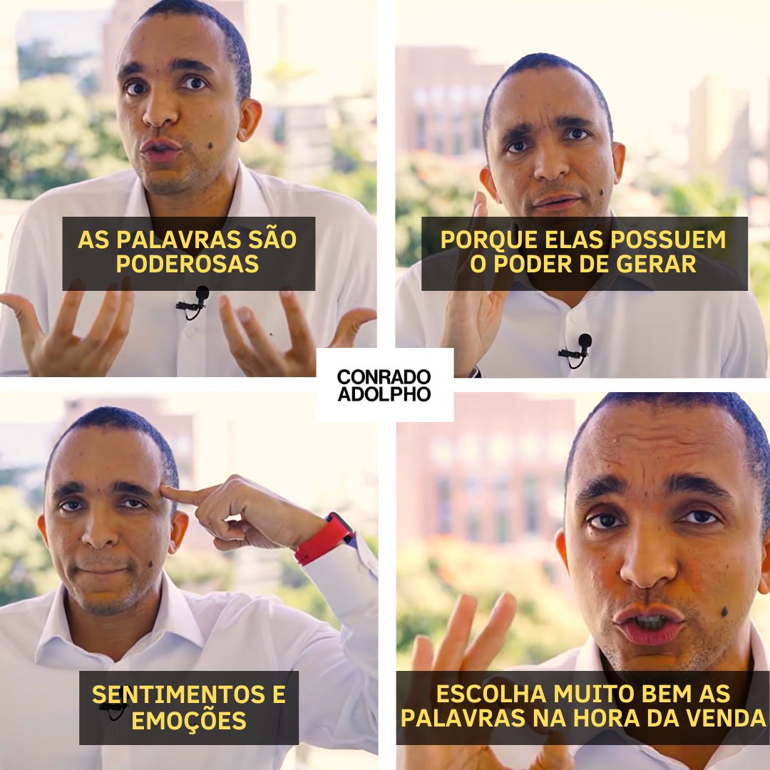 conradoadolpho's tweet photo. Você que já me acompanha certamente já me ouviu dizer o quanto a atitude de comprar é uma decisão puramente EMOCIONAL, então é justamente no uso adequado das palavras que você conseguirá ativar o lado emocional no seu cliente. https://t.co/lk6LyOJaGD