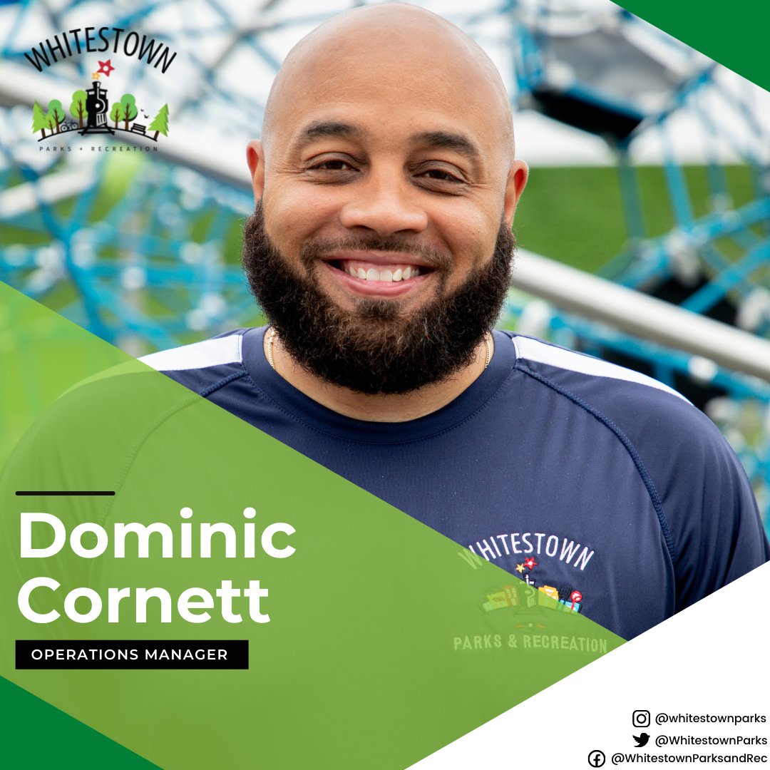 WhitestownParks's tweet photo. Meet Dominic Cornett, our Operations Manager! 

#whitestownparks #whitestown #indiana #employeebio https://t.co/CUXBAD7wH8