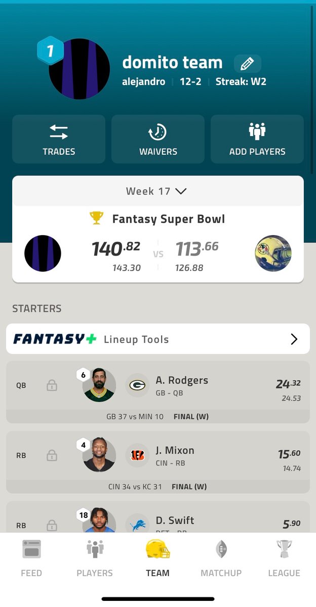 domito83's tweet photo. Mi primer campeonato en el fantasy! nada mal ese récord! https://t.co/i7ZUWDLKL9