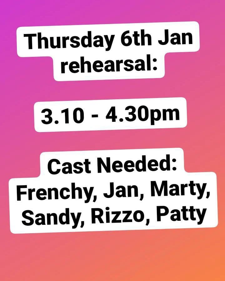 TrinityPerform's tweet photo. Grease Rehearsals this week! https://t.co/3C9DwndeLq