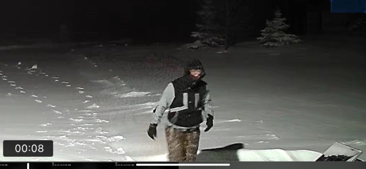 MJEnterprisess's tweet photo. Here is a screen shot of the one person. And a picture of the sled stolen. Cash reward for information. Stolen from the Daysland area https://t.co/GCWlzIPDWt