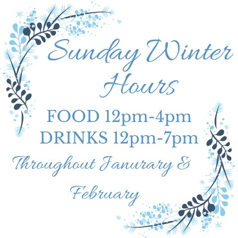 Our Sunday hours are changing for January and February. Please make a note for your future bookings.
#winter #hours #sunday #bookIngs #local #chichester #sussex #funtington