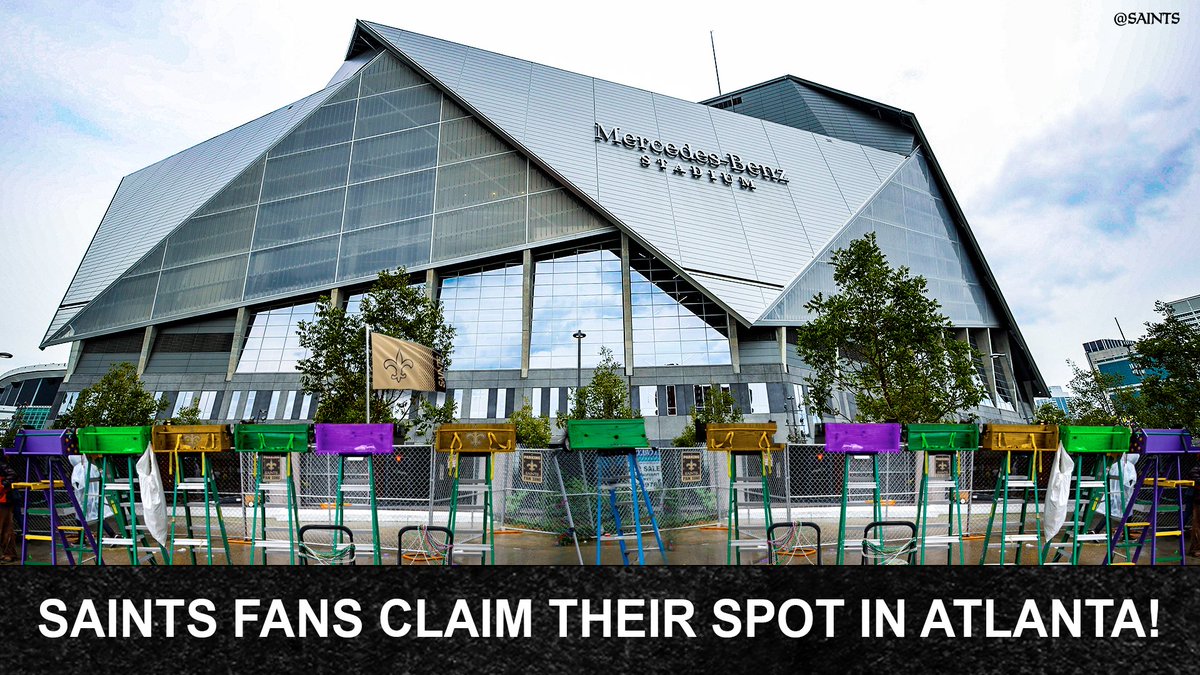 Saints's tweet photo. Carnival season begins this week 🎭 

Ready for 𝗦𝗮𝗶𝗻𝘁𝘀 𝗳𝗮𝗻𝘀 to bring that Mardi Gras energy to Sunday’s game in 𝗔𝘁𝗹𝗮𝗻𝘁𝗮 🗣 https://t.co/bGktNnnQPO