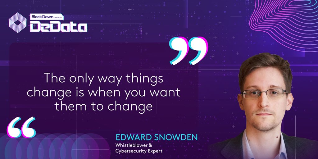 BlockDownConf's tweet photo. Crypto is changing everything! Wise words from @Snowden!
#Blockdown2021 https://t.co/OK1PBGIgKO