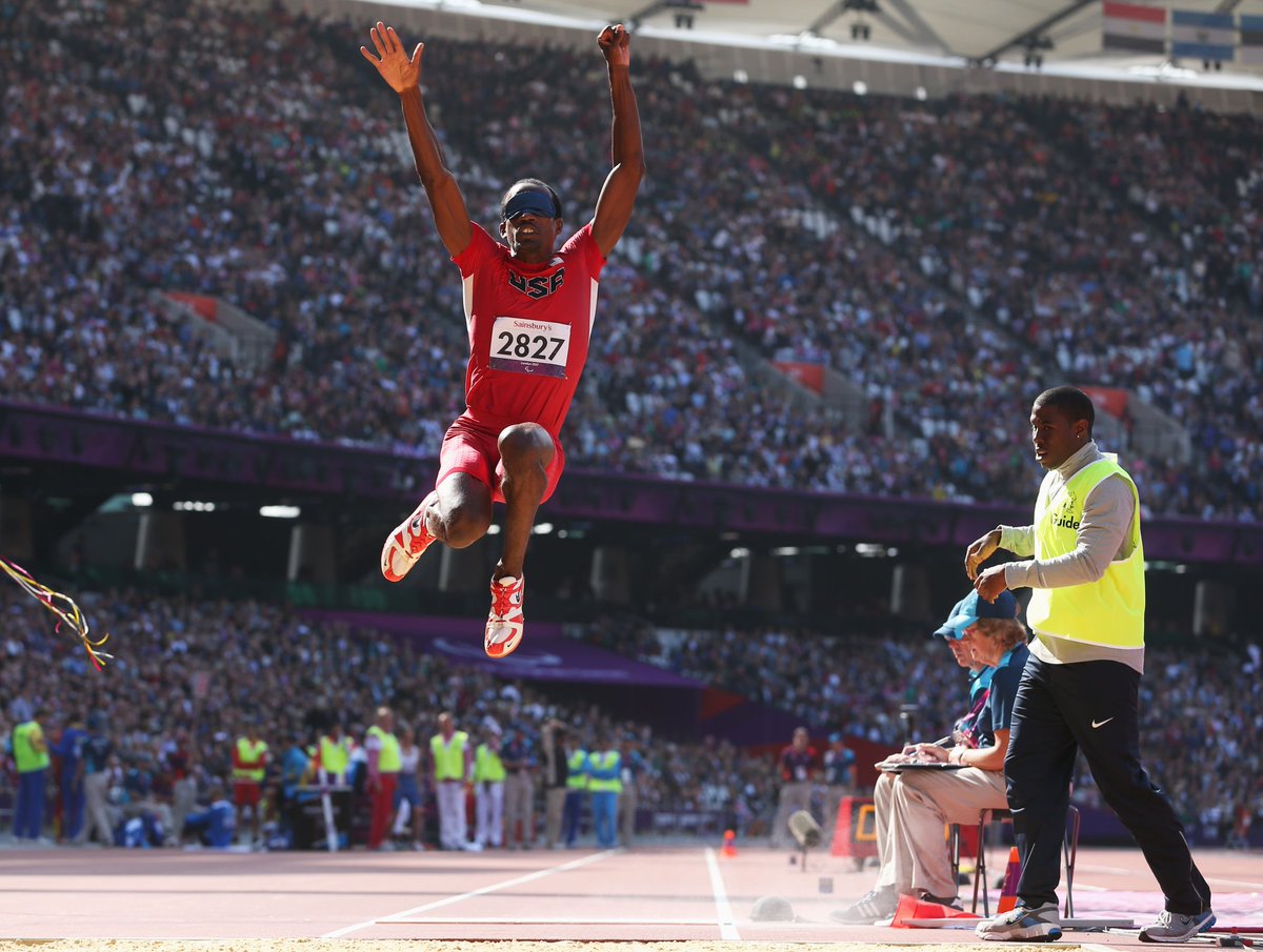 USABA's tweet photo. READY, SET, GO! Tomorrow is the big day. There's a big USABA announcement coming and we are ready to FLY! 🙌
#goalball #blindsoccer #Paralympic #VisuallyImpaired #Football5aside #Blind #VisionLoss
PD: Lex Gillette flying through the air in a crowded stadium.
PC: Getty Images https://t.co/rFik3hgvsU