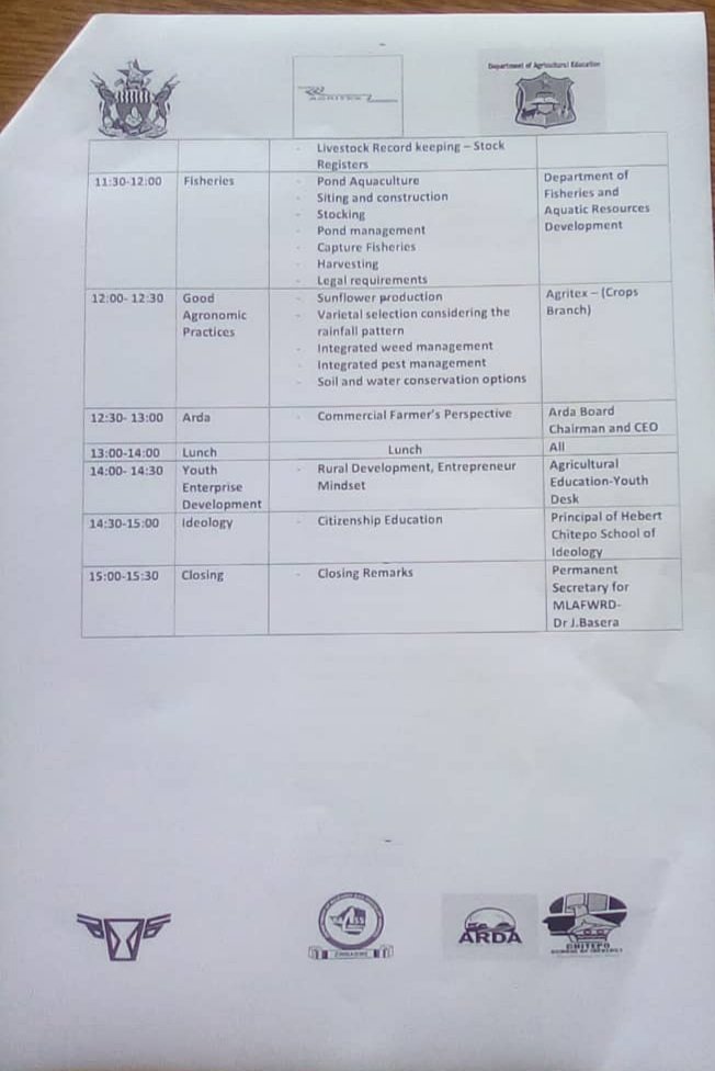 AgritexS's tweet photo. The future of the Agric industry value chain is in the hands of the Youths. @AgritexS and sister departments will be training Youths for 'Incubation Hubs'. Venue: Kwekwe Polytechnic. Date: 6th Jan 2022. https://t.co/GHpsI6gNee