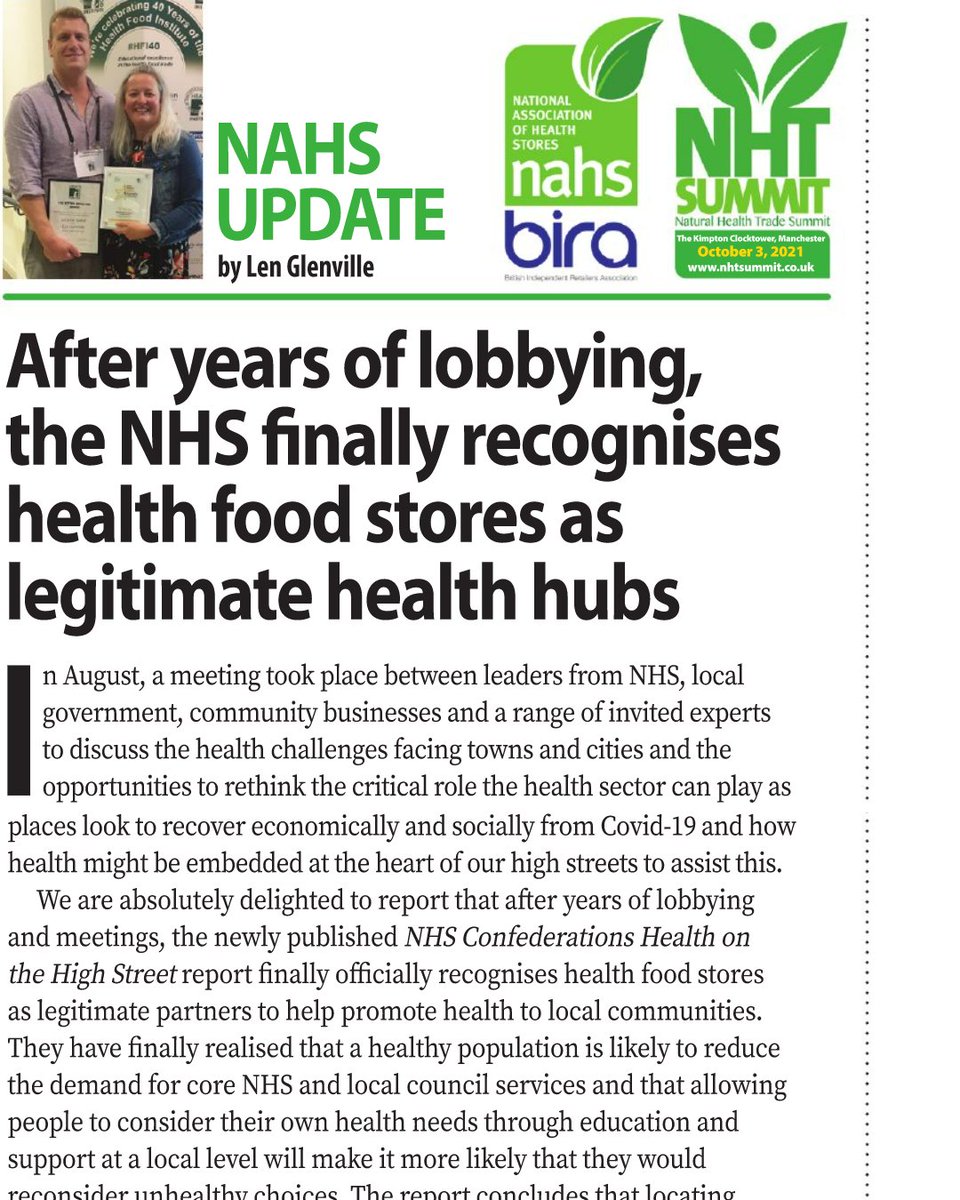 HFBmagazine's tweet photo. After years of lobbying, the NHS finally recognises health food stores as legitimate health hubs - an update from @UKHealthStores

Read the full article in our January issue 👉 https://t.co/g5gsXf3lTV

#healthfoodbusiness #independenthealthstores #healthyretailing https://t.co/LggDFgWlyt