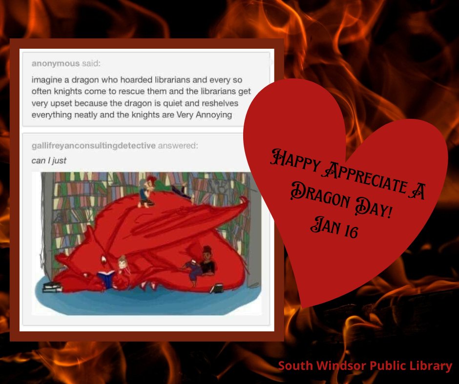 SouthWindsorlib's tweet photo. #Librarians #LibraryLife #LibrariansRock #Dragon #SouthWindsorLibrary #SWPL #SouthWindsor #SouthWindsorCT #CTLibrary https://t.co/9EihI9rlx0