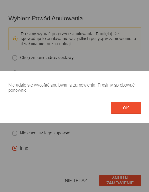 m1chu's tweet photo. Kwintesencja dobrego #uiuxdesign. Jest funkcja z której człowiek chce skorzystać, a na klatę dostaje taki - nic niemówiący komunikat. Ponowne próby nic nie dają. #Shopee przypomniało mi dzisiaj, dlaczego, jako klient unikałem dotychczas jak ognia "azjatyckich gigantów #ecommerce" https://t.co/8vEf9Hq2th