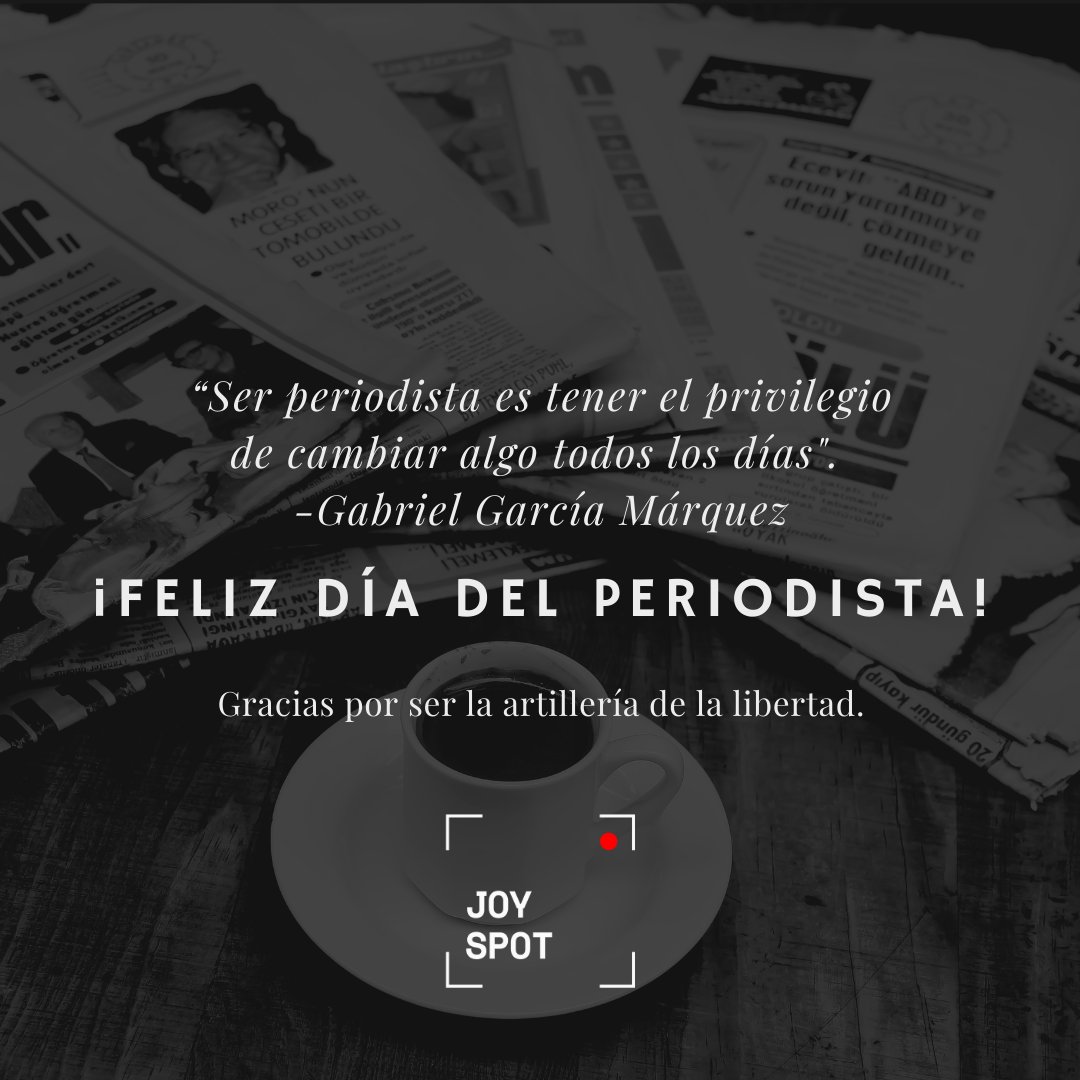joyspotmx's tweet photo. Hoy felicitamos a todos los colegas periodistas en su día. #JoySpotMx #DíaDelPeriodista #Periodismo #Journalismo #Periodista #journalist https://t.co/HDX0D1lqvS
