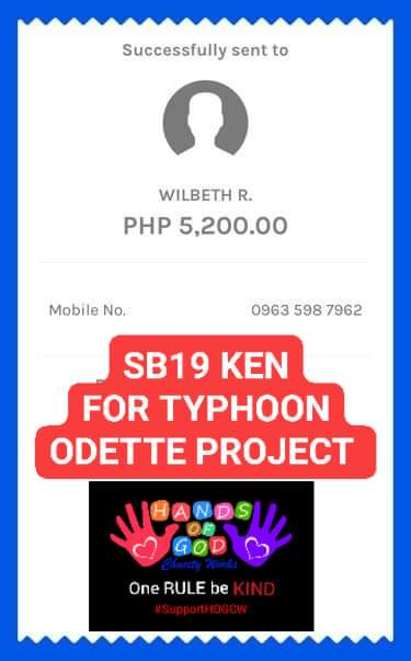 Thank you SB19 KEN donation for Typhoon Odette aftermath will allotted for Cebu Bohol project 
Target date end of Jan- 1st wk February
In partnership with AFP, GREATFRIENDS, AFP MIH, 3G.
Thankyou mam April Almazan for your initiative to help during this time of Crisis