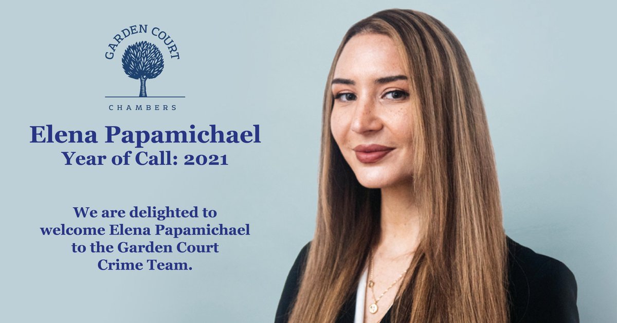 Garden Court Chambers (@gardencourtlaw) on Twitter photo We are thrilled that <a href="/ElenaPapamicha3/">Elena Papamichael</a> is joining us TODAY as a criminal defence barrister from <a href="/GTStewartSols/">GT Stewart Solicitors & Advocates</a>, where she gained experience representing young adults & vulnerable defendants in the Crown & Youth Courts. Welcome to the GC family! bit.ly/3zDkXrb We are thrilled that <a href="/ElenaPapamicha3/">Elena Papamichael</a> is joining us TODAY as a criminal defence barrister from <a href="/GTStewartSols/">GT Stewart Solicitors & Advocates</a>, where she gained experience representing young adults & vulnerable defendants in the Crown & Youth Courts. Welcome to the GC family! bit.ly/3zDkXrb