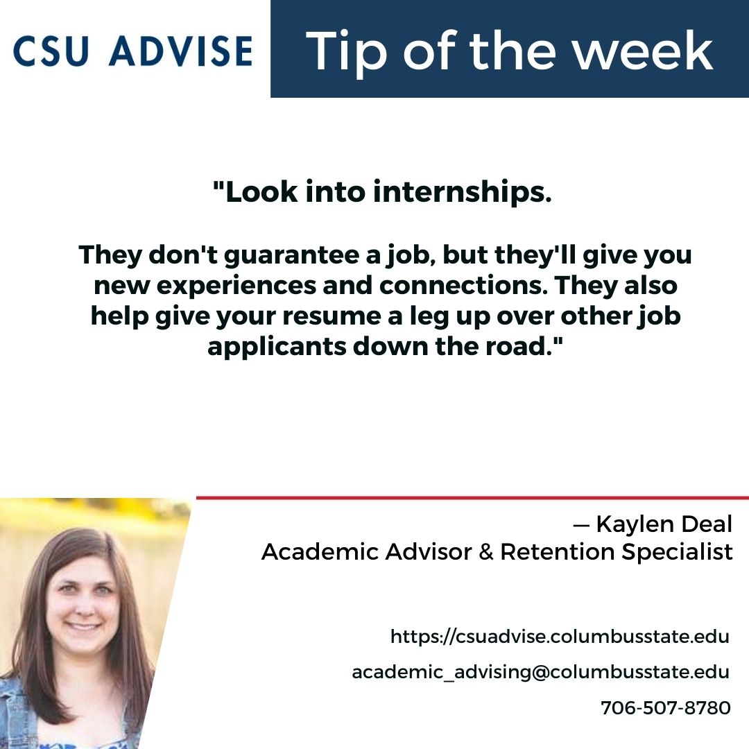 CSU_ADVISE's tweet photo. Today's Tip of the Week comes to us from Kaylen Deal, our Academic Advisor for College of Arts students majoring in Art, Theatre, Music, and Communication. She also works with our Interdisciplinary Studies majors. https://t.co/bJrNhOIhNn