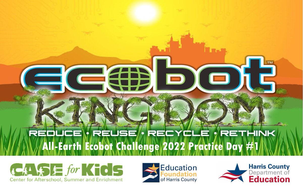 Registration is now open for the <a href="/HCDE_CASE/">CASE for Kids</a> <a href="/AllEarthEcobot/">EcoBot Challenge</a> Challenge 2022 Practice Day #1, Saturday 1.22.22 from 9 a.m. to 2 p.m. <a href="/GalenaParkISD/">Galena Park ISD</a> North Shore MS. For complete details: conta.cc/3F7sQXB #ecobot2022 #makingafterschoolcool