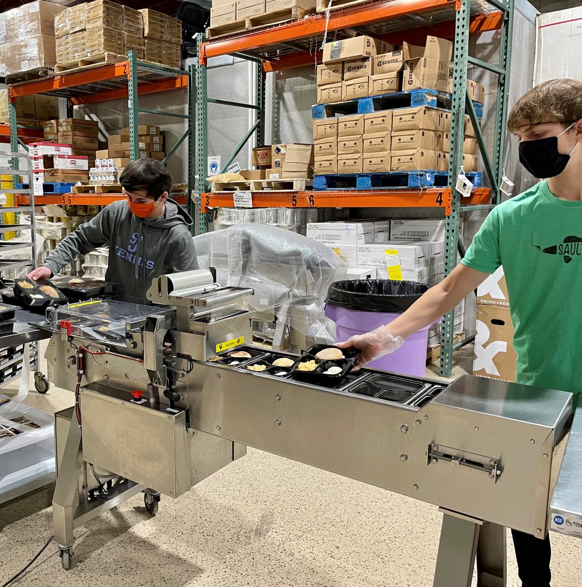 CultivateRescue's tweet photo. Thank you to the @South_Bend_FC who packaged over 500 meals this morning! You rock! https://t.co/ktlik9sBbR