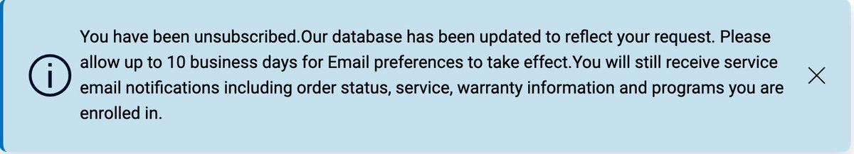 How can it take 10 business days to unsubscribe from a mailing list?