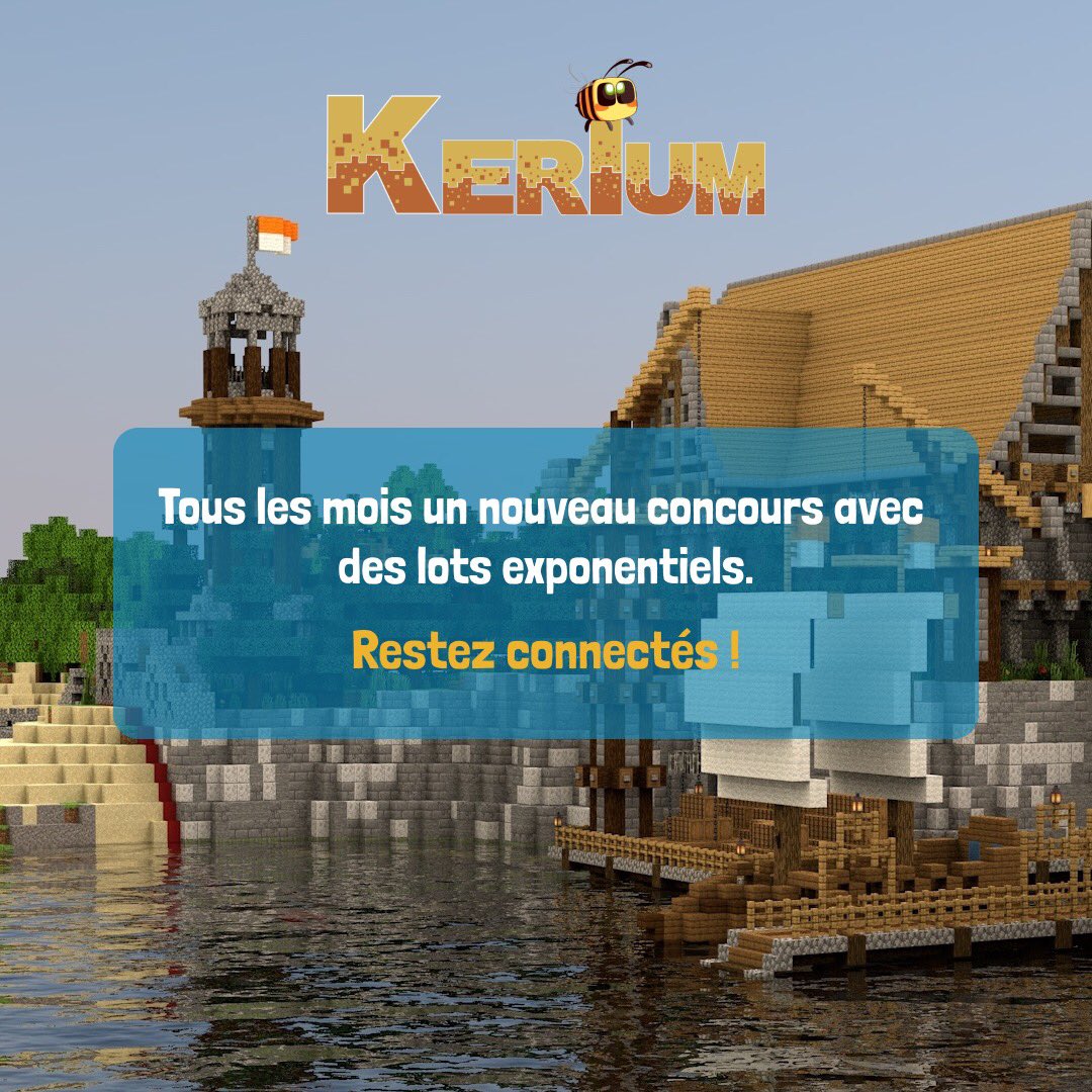 KeriumServer's tweet image. Une nouvelle annonce en ce début d’année ! Il y a eu un tel engouement lors de notre précédent concours que nous avons décidé de continuer pour permettre à d’autres de tenter leur chance et gagner un cadeau 😄

#Minecraft #kerium #concours