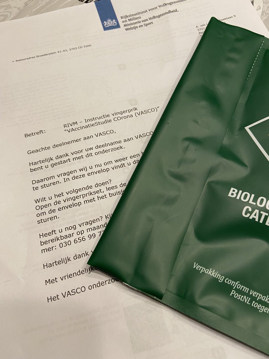 Het buisje is weer op de post #VASCO #vaccinatiestudiecorona #RIVM