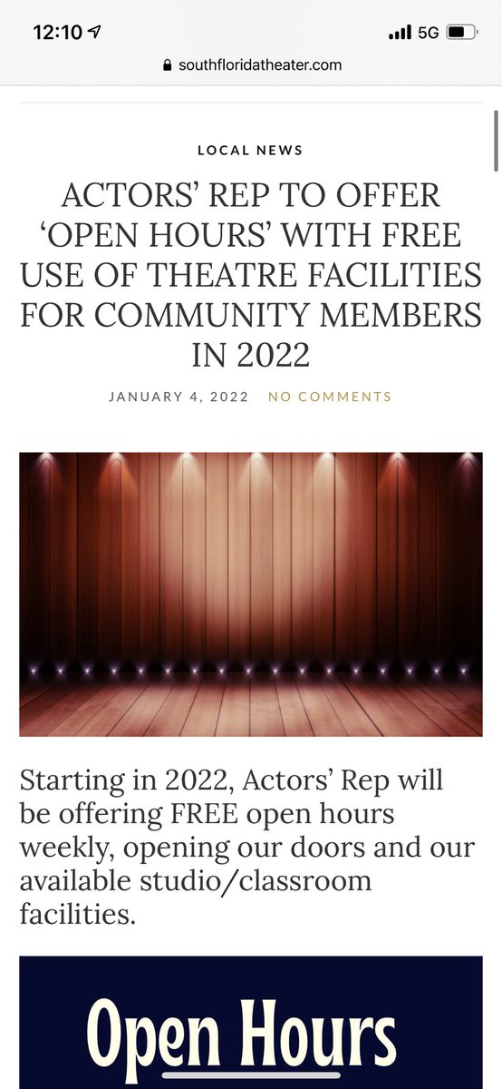 actorsrepwpb's tweet photo. Thanks South Florida Theatre Magazine for the shoutout! 🤩 https://t.co/sx2O5TyfX1