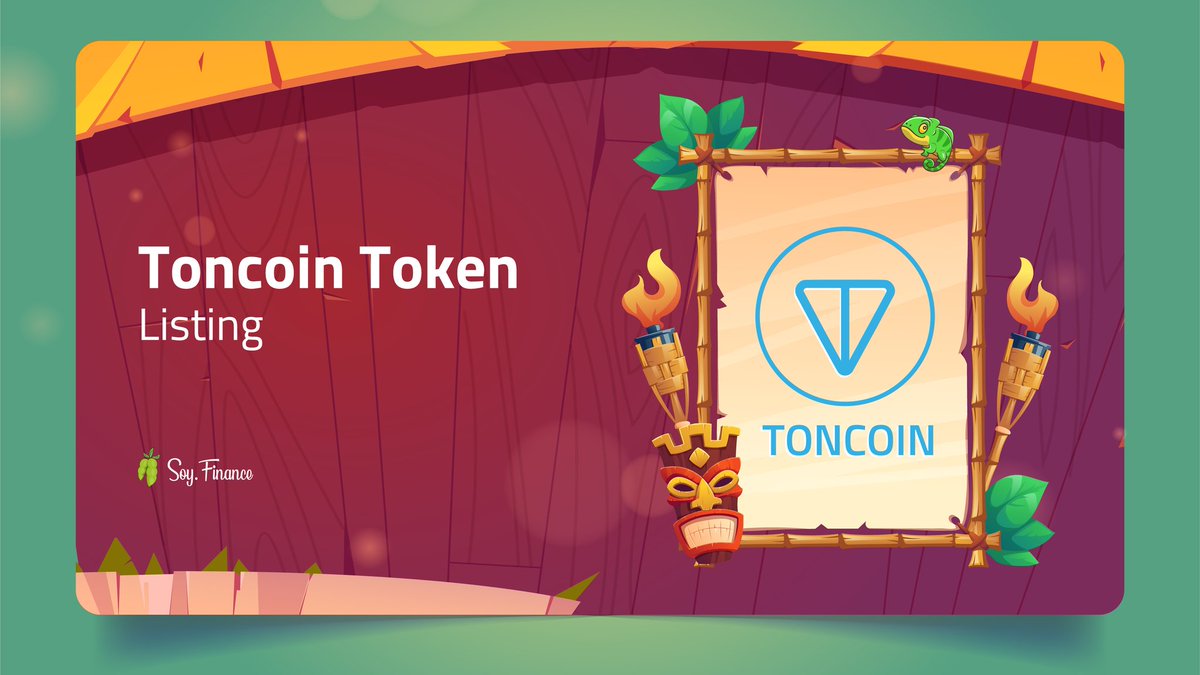 TheRealSloFi's tweet photo. Toncoin is now listed on SOY Finance 🦥

🚀 $SOY - #TONCOIN Trading | Live NOW!
🌱 2x Farming | Live NOW!

Join our community to get started!  
➡️ https://t.co/xnbZkk1fcw https://t.co/k2tivNNHJz