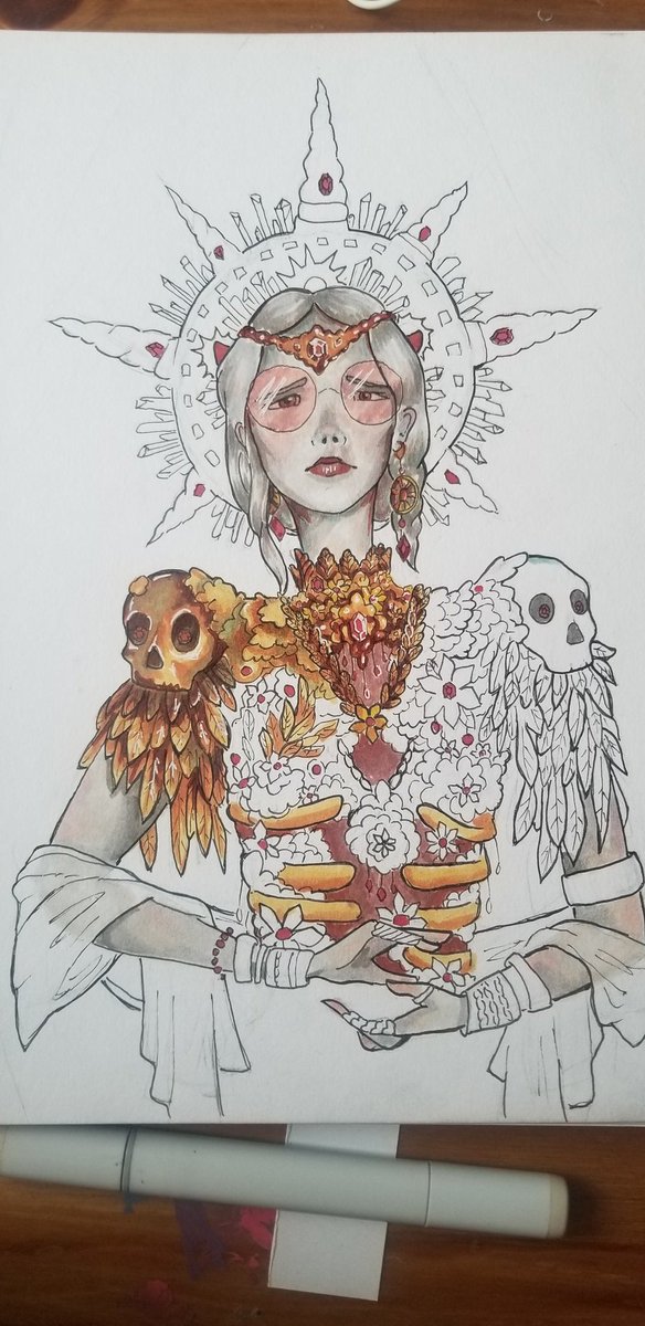 k8rosebush's tweet photo. I've been working in pen and copic marker recently really emjoying doing so! Click to view details 🥺 https://t.co/xzCmgesVsc
