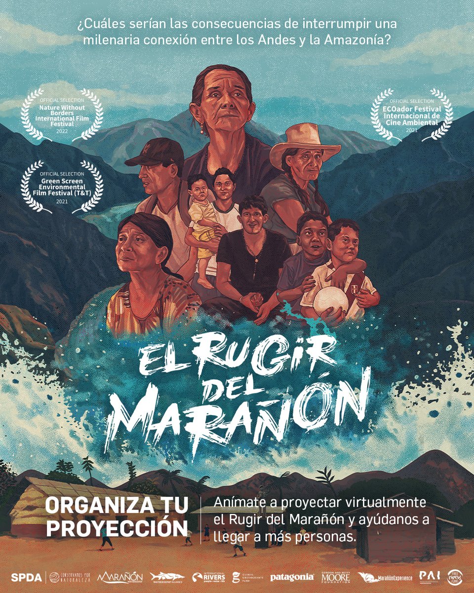 Conservamos's tweet photo. 🏖 En este verano, organízate con tus amigos, compañeros de clase o equipo de trabajo y proyecta “El Rugir del Marañón”. 
Nuestro documental narra la historia de lucha de personas que buscan proteger el río Marañón y queremos que más personas puedan verlo. 🚣‍♂️ https://t.co/T79cwCY1yB