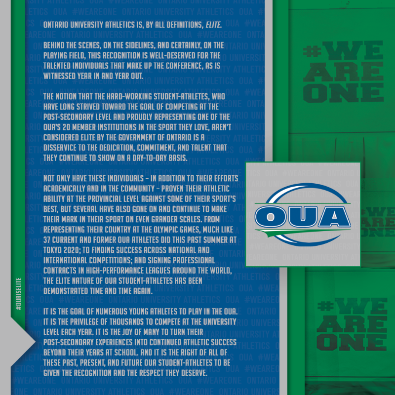 OUAsport's tweet photo. The #OUA is, by all definitions, 𝗘𝗟𝗜𝗧𝗘. 

Behind the scenes, on the sidelines, and certainly, on the playing field, this recognition is well-deserved for the talented individuals that make up the conference. 

See ⬇️ for full statement.

#WeAreONE | #OUAisELITE