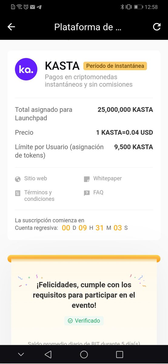 HIPROSSOLUTIONS's tweet image. 👉#Kasta en #bybitlaunchpad

🔥 Suscripción en solo 9 horas!! 🤑
 👇No te lo pierdas 💹
 👉Registro bit.ly/HIPROS_BYBIT_es

 #Bybit #hiprostrading