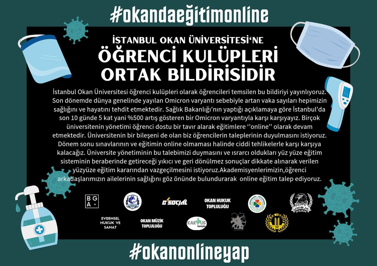 Eğitimde eşitlik istiyoruz,online eğitim bizim de hakkımız. #okanonlineistiyor <a href="/bekir_okan/">Bekir Okan</a> <a href="/okanedu/">İstanbul Okan Üniversitesi</a>