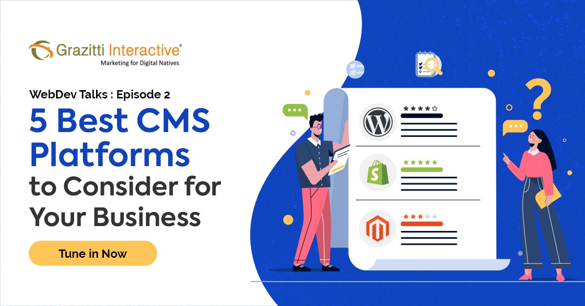Grazitti's tweet photo. Tune into this podcast to learn about the different CMS types and top platforms to select the right content management system for your business.
👉 https://t.co/DzVyYPWWjv 👈
#CMSplatforms #webdevelopment #Wordpress #Magento #drupal #sitecore #grazitti https://t.co/LJ9dHhS4hk